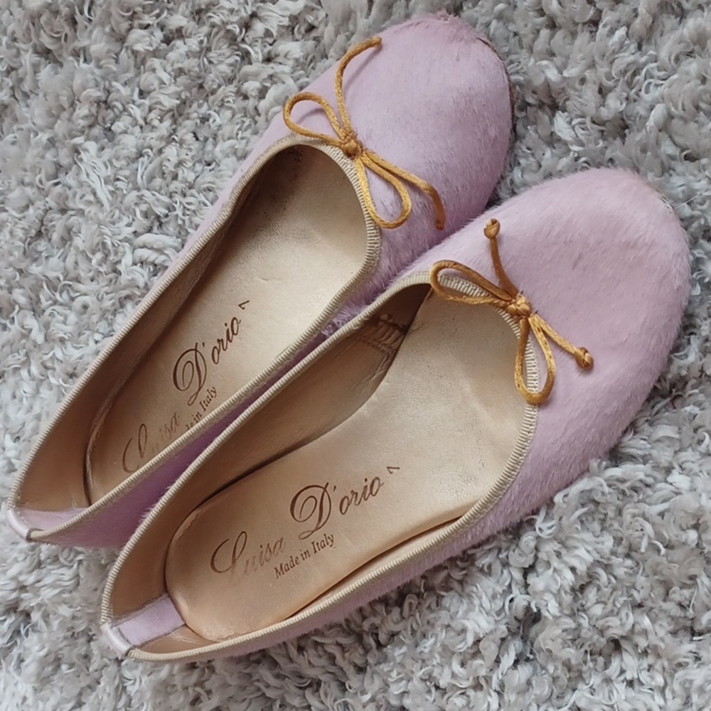 Real fur flats